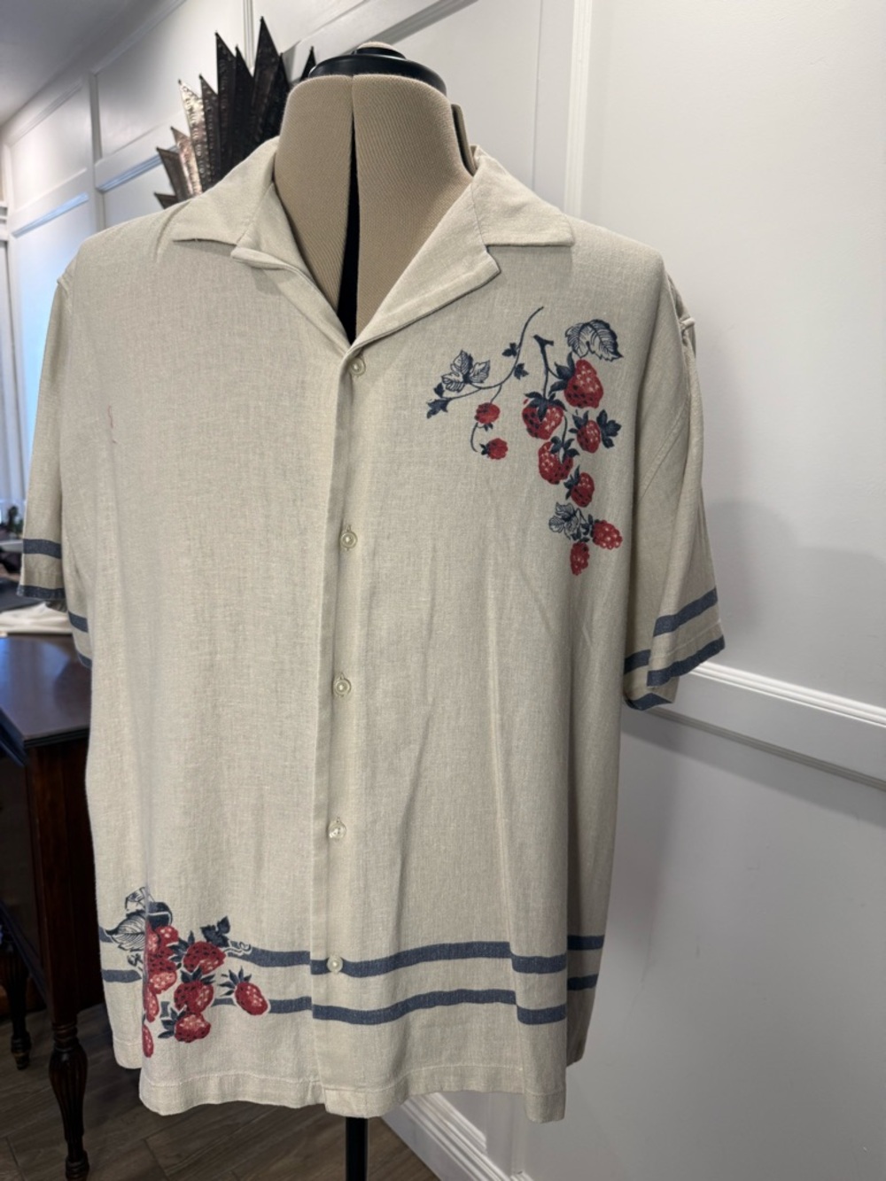 Abercrombie & Fitch Floral Print Linen Blend Shirt